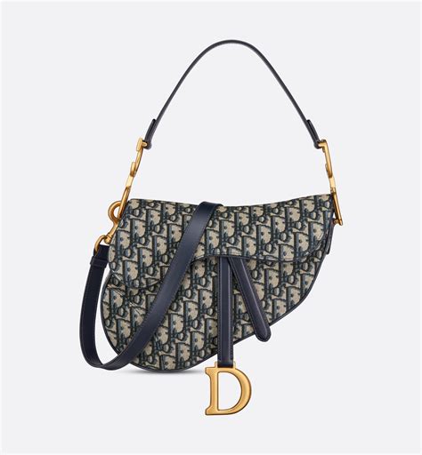 Cintura Saddle Jacquard Dior Oblique blu, 20 mm .